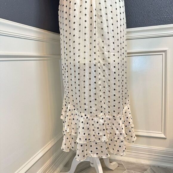 Nasty Gal Spotty Plunge Ruffle Front Maxi Tea Dress - Picture 11 of 12